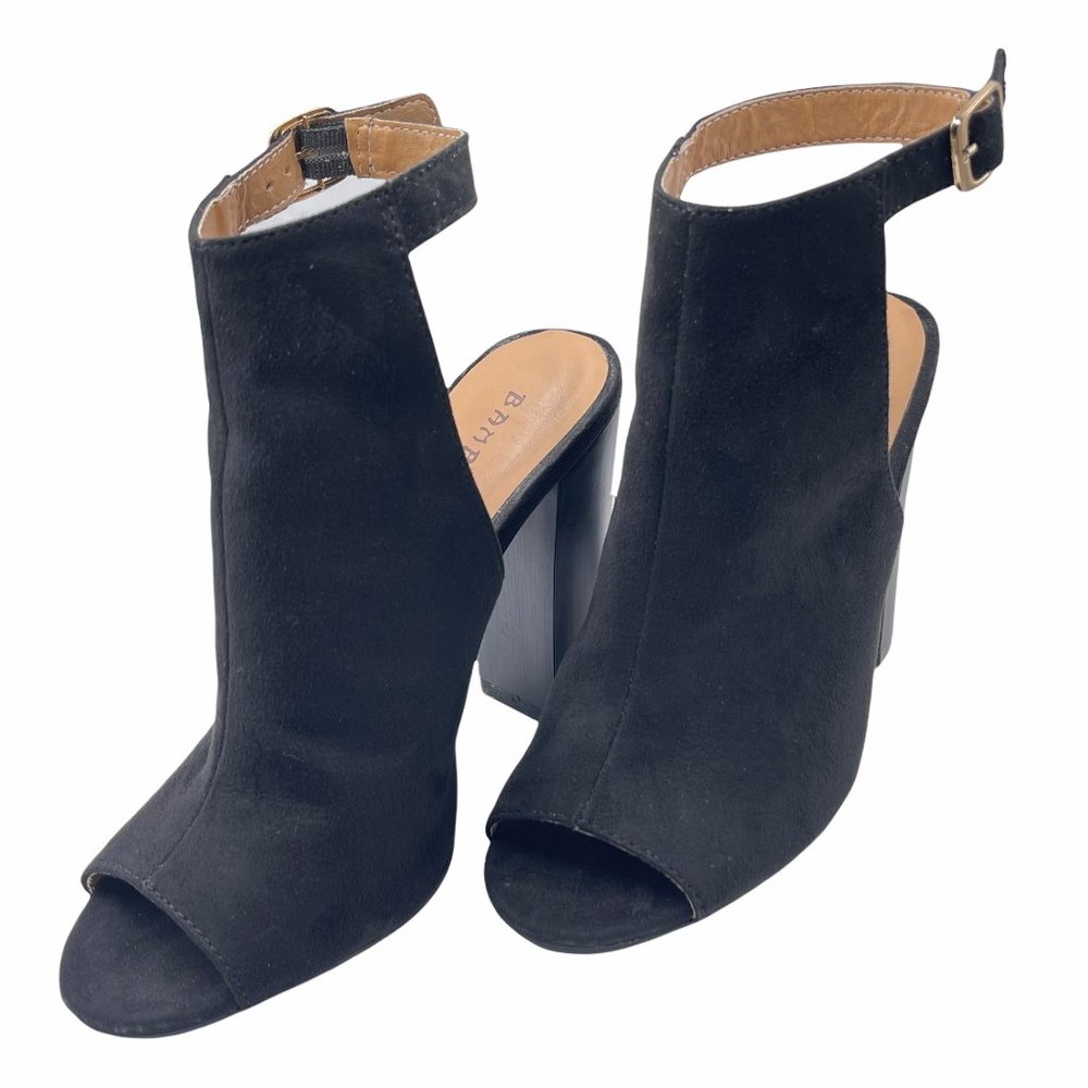 BAMBOO Embark 03M Chunky Heel Open Back Peep Toe Size 5.5